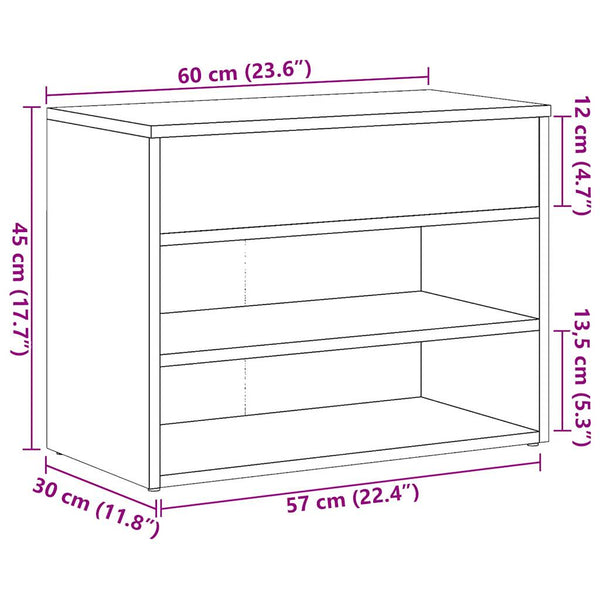 Schuhbank Altholz-Optik 60 cm