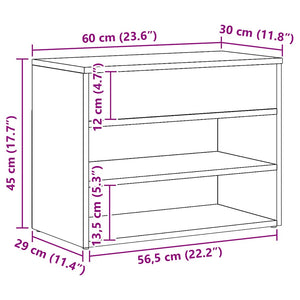 Schuhbank Artisan Eiche 60x30x45 cm