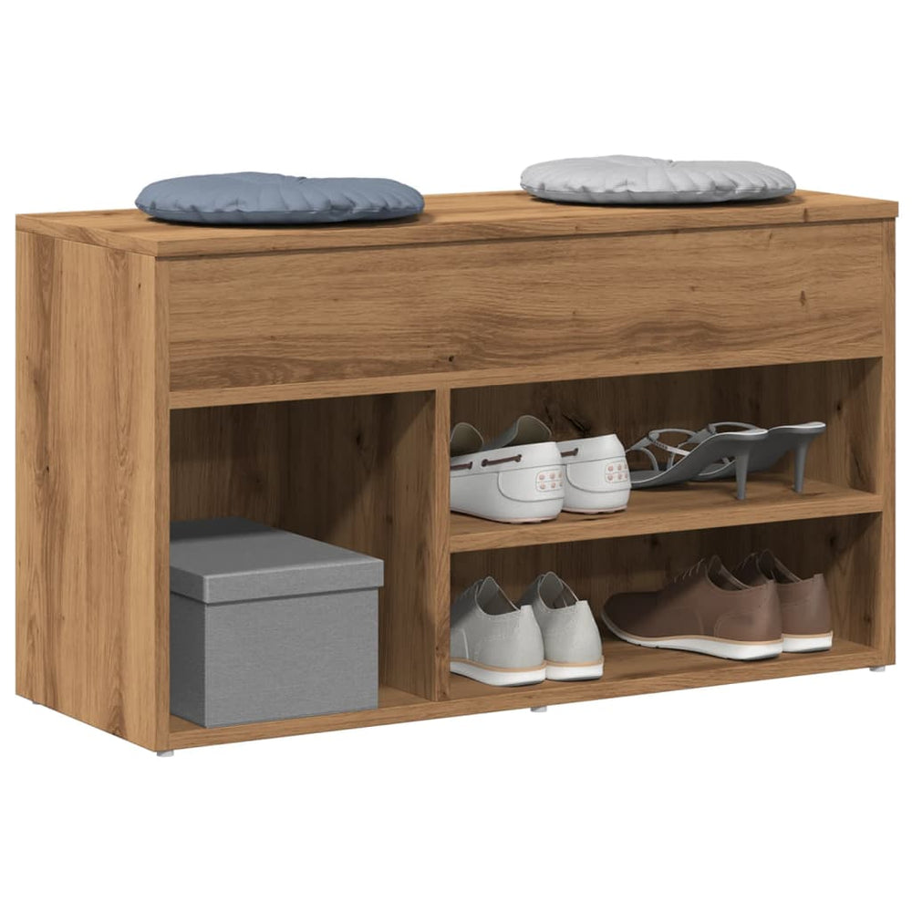 vidaXL Banc à chaussures chêne Artisan 80x30x45 cm bois d'ingénierie
