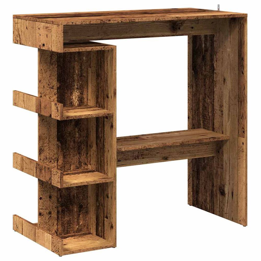 Bartisch mit Regal im Altholz-Design