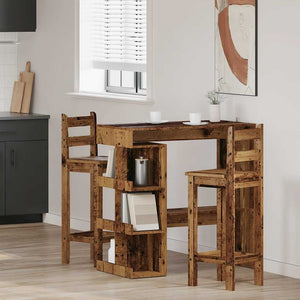 Bartisch mit Regal im Altholz-Design