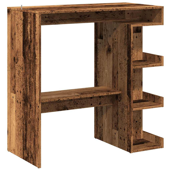 Bartisch mit Regal im Altholz-Design