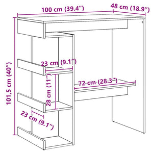 Bartisch mit Regal, Artisan-Eiche, 100 cm
