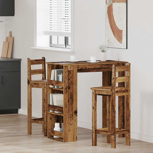 Bartisch mit Regal im Altholz-Design