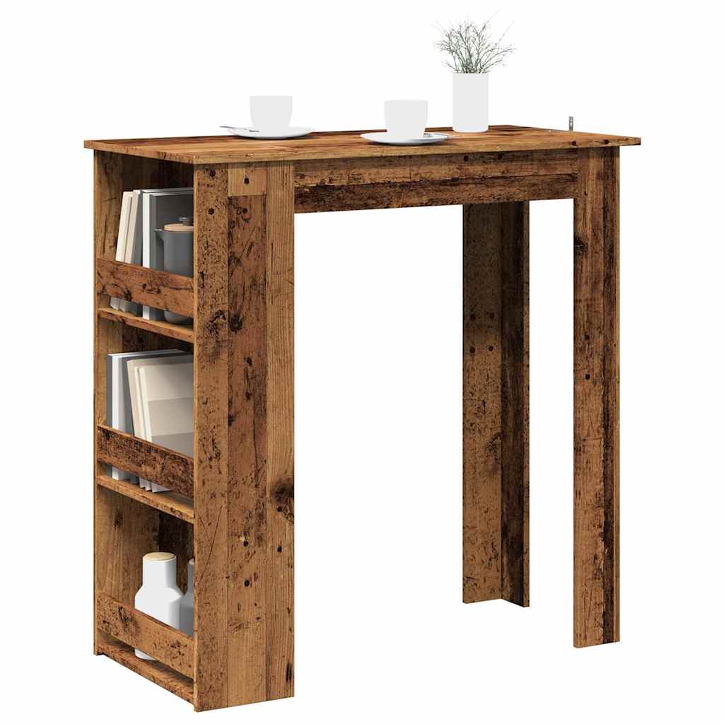 Bartisch mit Regal im Altholz-Design