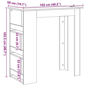 Bartisch mit Regal Artisan-Eiche 102 cm