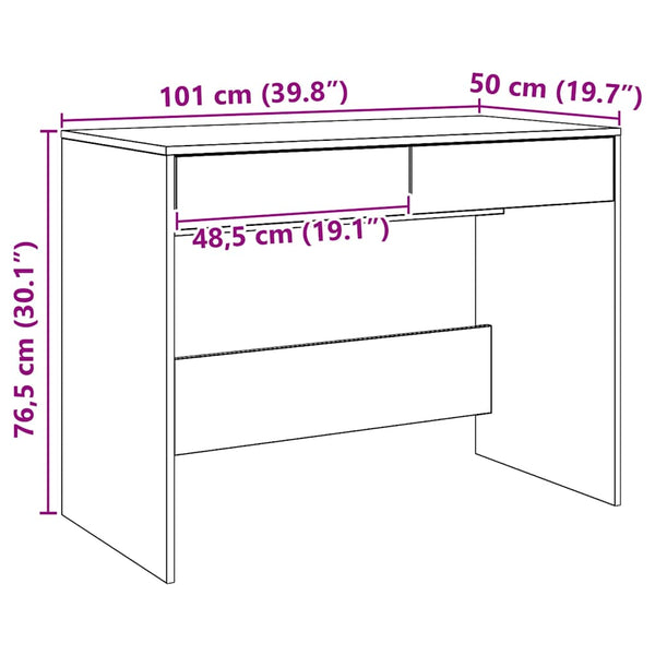Schreibtisch Artisan Eiche 101 cm mit Schubladen
