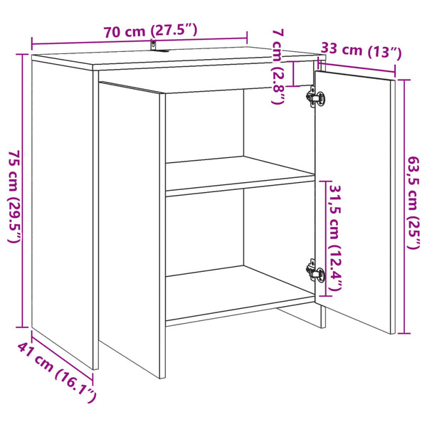 Sideboard Altholz-Optik 70 cm