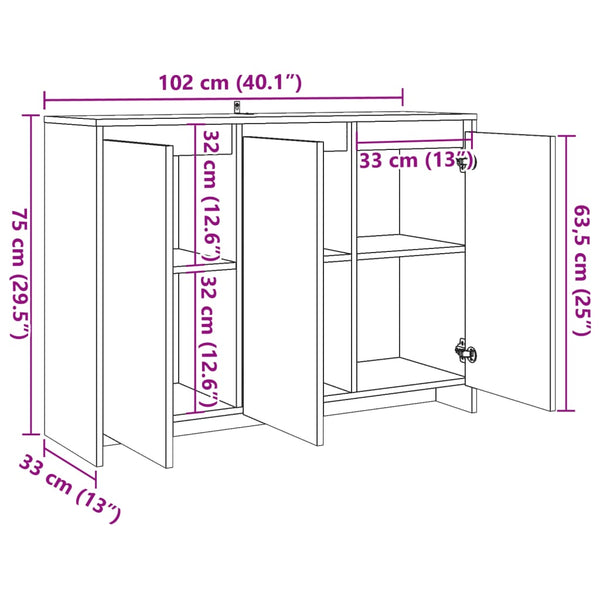 Sideboard Altholz-Optik 102 cm