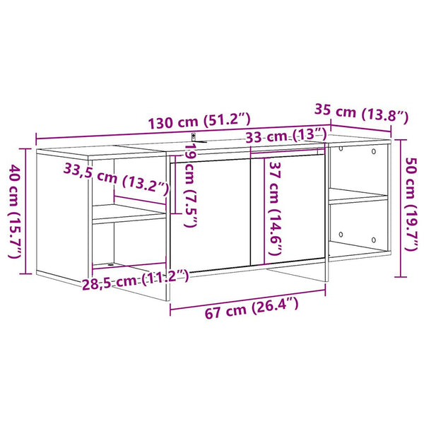 TV-Schrank Altholz-Optik, 130 cm