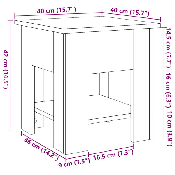 Couchtisch Altholz-Optik 40x40 cm
