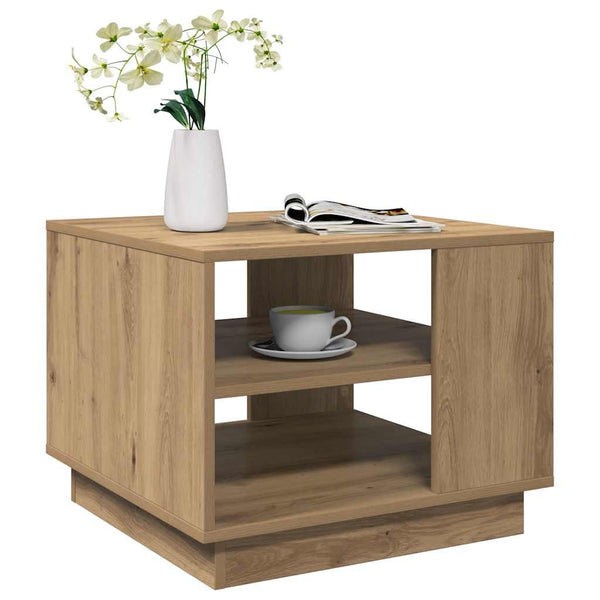vidaXL Table basse en bois d'ingénierie chêne artisanat 55x55x42 cm