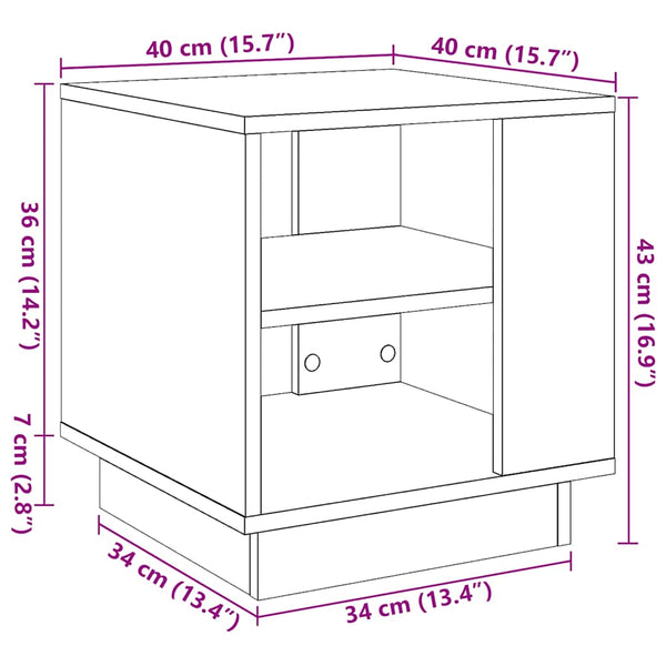 Couchtisch Altholz-Optik 40x40 cm