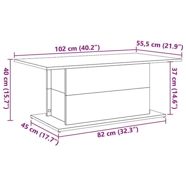Couchtisch Altholz-Optik 102 cm