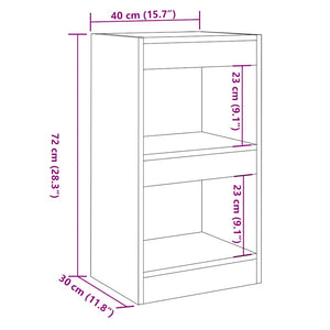 Bücherregal Raumteiler Altholz-Optik 72 cm