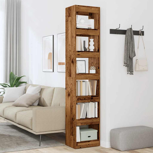 Bücherregal Raumteiler Altholz-Optik 198 cm