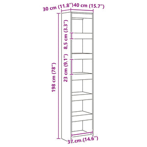 Bücherregal Raumteiler Artisan Eiche 198cm