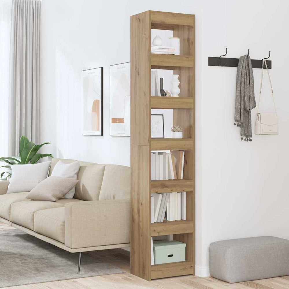 vidaXL Bookshelf/Room Divider Artisan Oak 40x30x198 cm