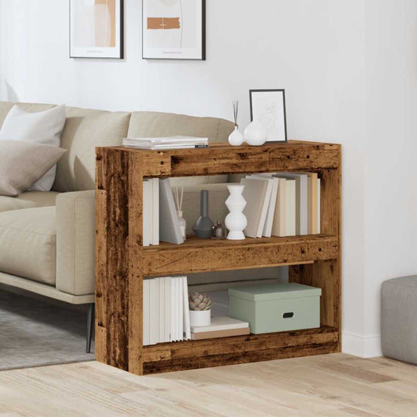 Bücherregal Raumteiler Altholz-Optik 80 cm
