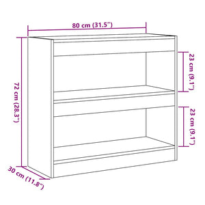 Bücherregal Raumteiler Altholz-Optik 80 cm