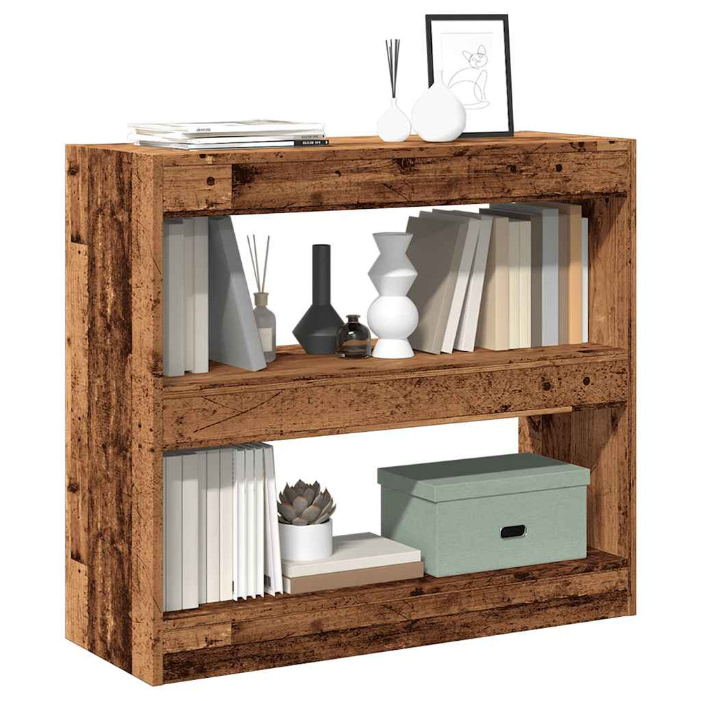 Bücherregal Raumteiler Altholz-Optik 80 cm