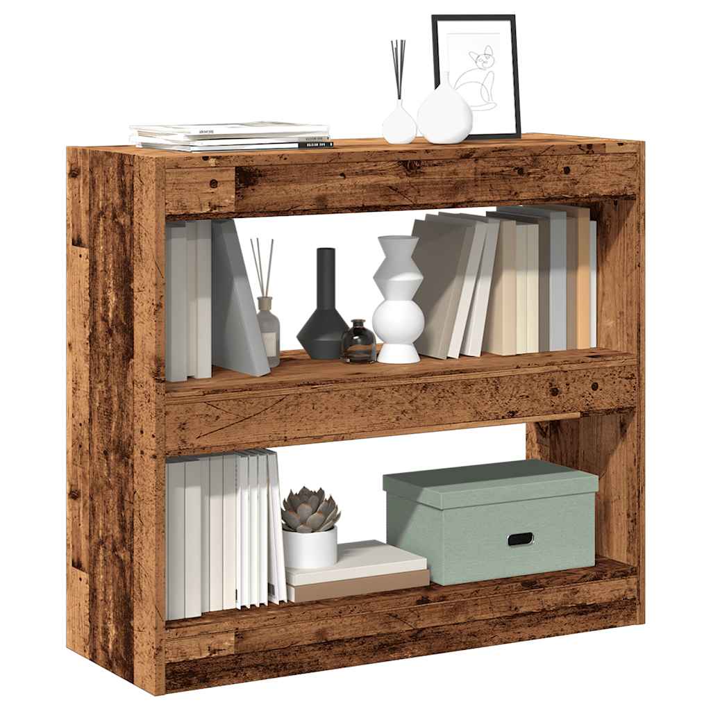 Bücherregal Raumteiler Altholz-Optik 80 cm