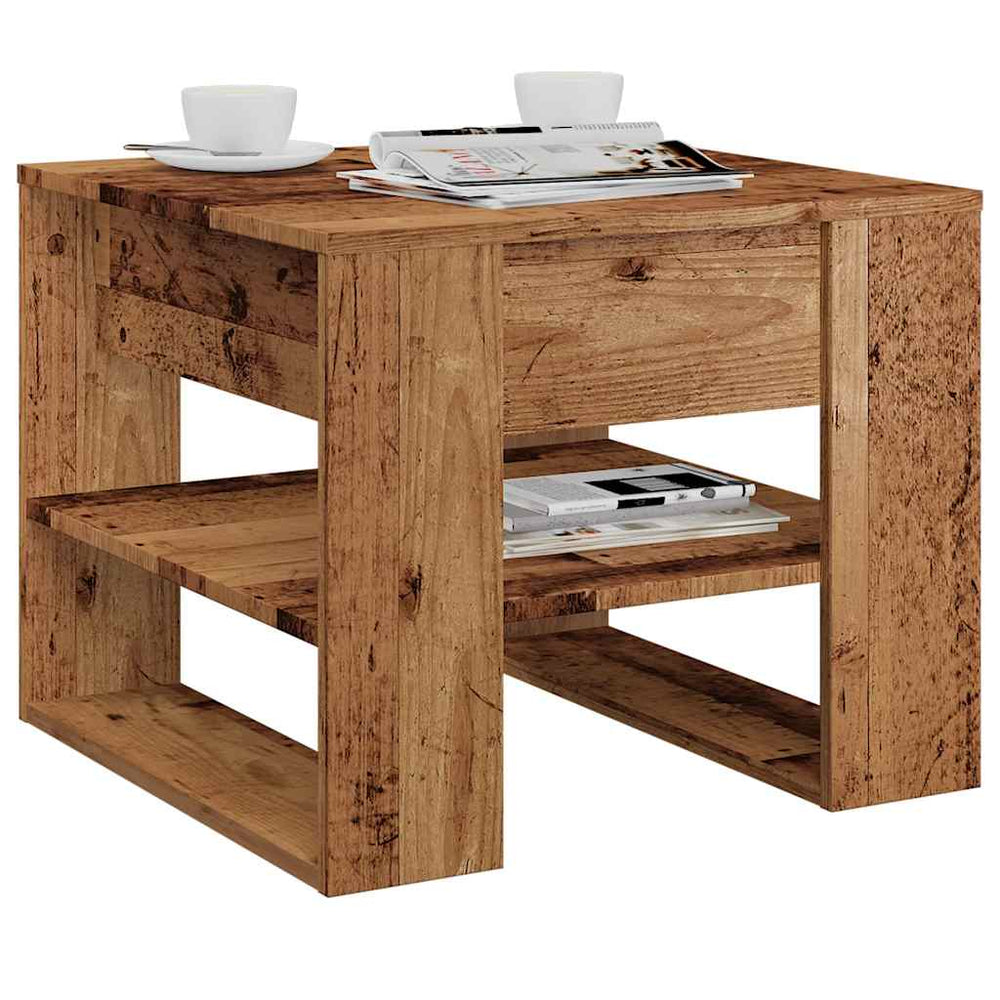 vidaXL Coffee Table Reclaimed Wood Look 55.5x55x45 cm Engineered Wood
