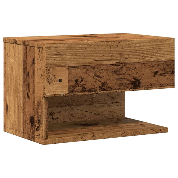 vidaXL Wall-Mounted Nightstand Reclaimed Wood Look