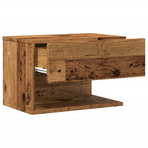 vidaXL Wall-Mounted Nightstand Reclaimed Wood Look
