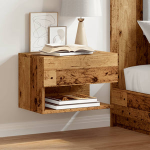 vidaXL Wall-Mounted Nightstand Reclaimed Wood Look