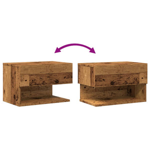 Wand-Nachttische 2er-Set Altholz-Optik