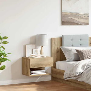vidaXL Wall-Mounted Nightstand Artisan Oak