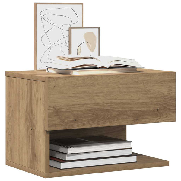 vidaXL Wall-Mounted Nightstand Artisan Oak