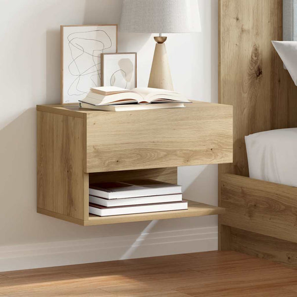 vidaXL Wall-Mounted Nightstand Artisan Oak
