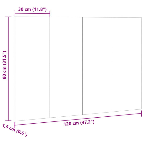 Bettkopfteil Altholz-Optik 120 cm