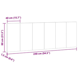 Wandmontage Kopfteil Artisan-Eiche 240 cm