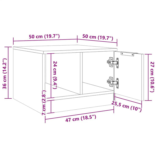 Couchtisch Altholz-Optik 50x50 cm