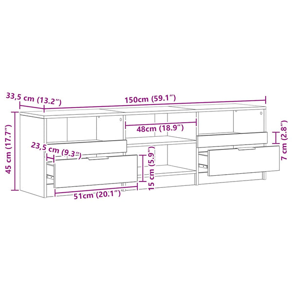 TV-Schrank Artisan Eiche 150 cm