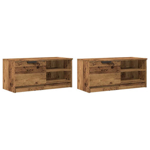 TV-Schrank Set, Altholz-Optik, 2er