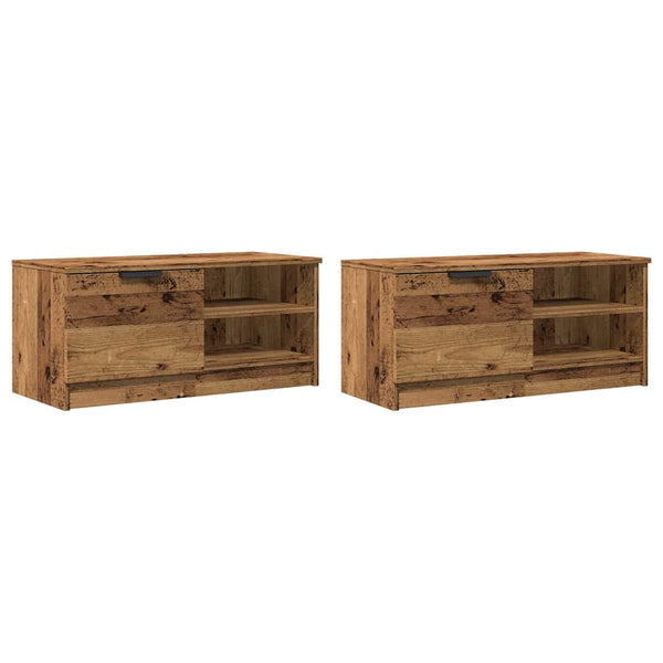 TV-Schrank Set, Altholz-Optik, 2er