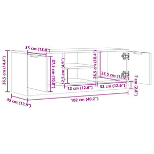 vidaXL Meuble TV aspect bois de récupération 102x35x36,5 cm Bois d'ingénierie