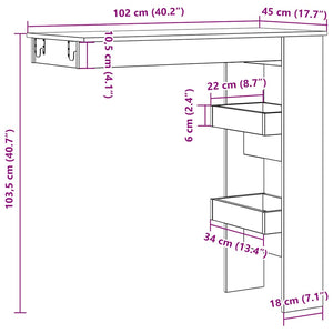 Wand Bartisch Altholz-Optik, 102 cm