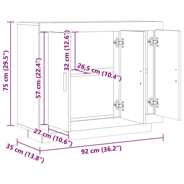 Sideboard Altholz-Optik 92 cm
