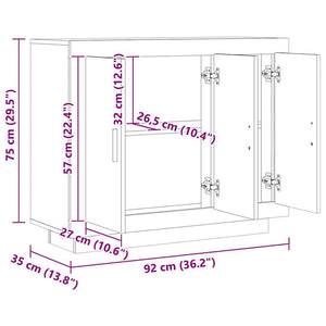 vidaXL Buffet Chêne Artisan 92x35x75 cm Bois d'ingénierie