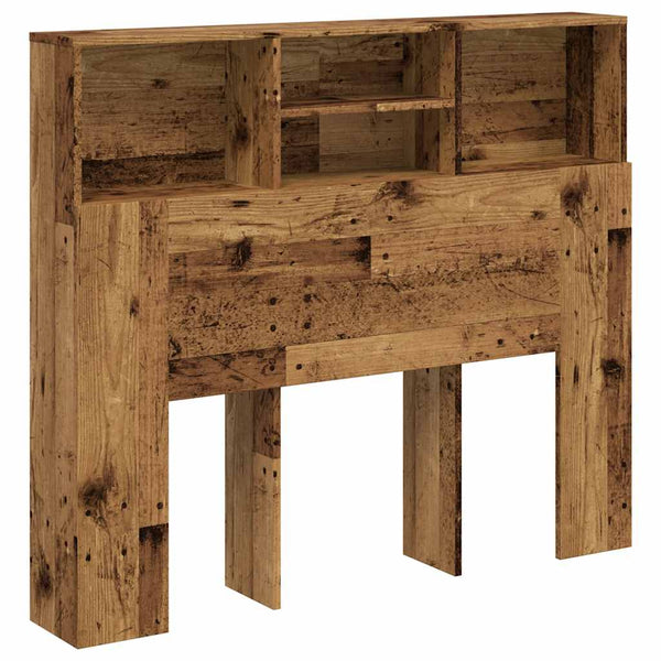 Bett Kopfteil mit Ablagen Altholz 120cm