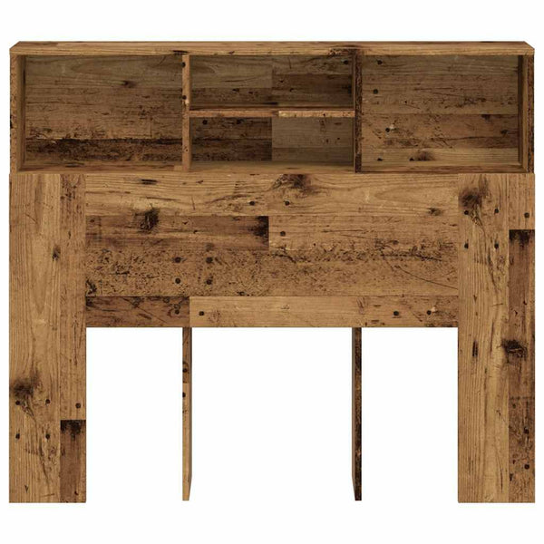 Bett Kopfteil mit Ablagen Altholz 120cm