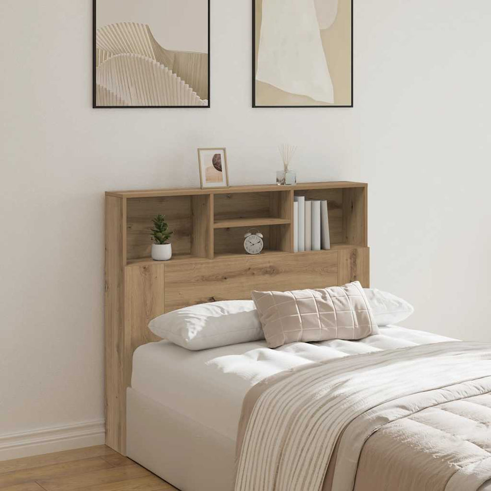 Bett Kopfteil Eiche mit Ablagen 120 cm