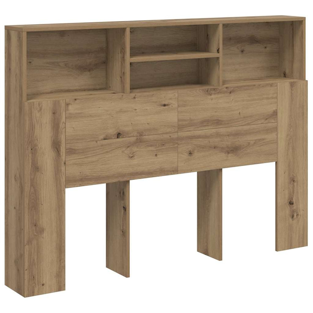 vidaXL Meuble de rangement de tête de lit chêne artisan 140 x 19 x 103,5 cm