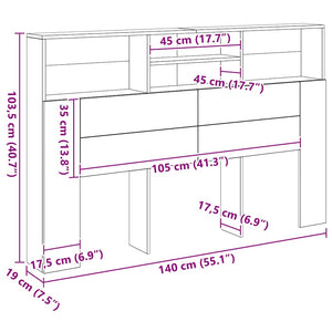 Kopfteil 160 cm mit Stauraum Artisan Eiche