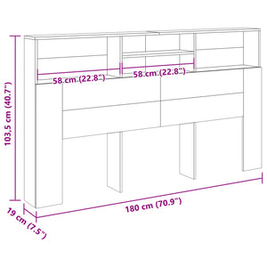 Kopfteilschrank Artisan Eiche 180 cm